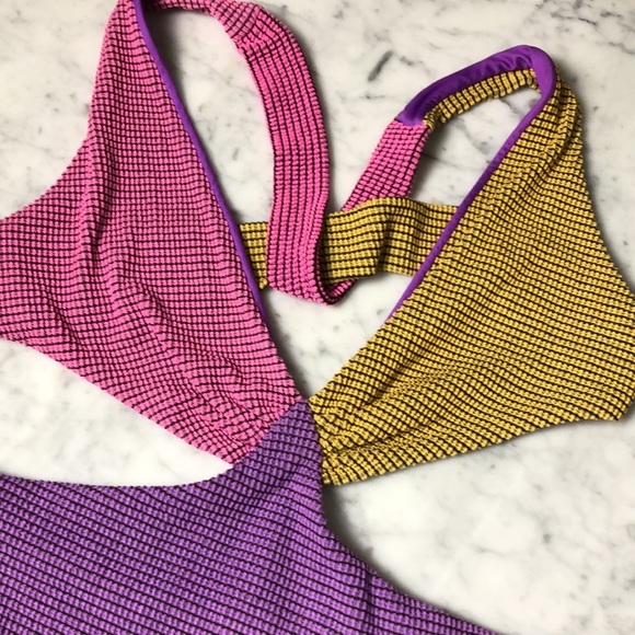 Agua Bendita Colorful One-Piece Swimsuit Size L - Picture 3 of 9